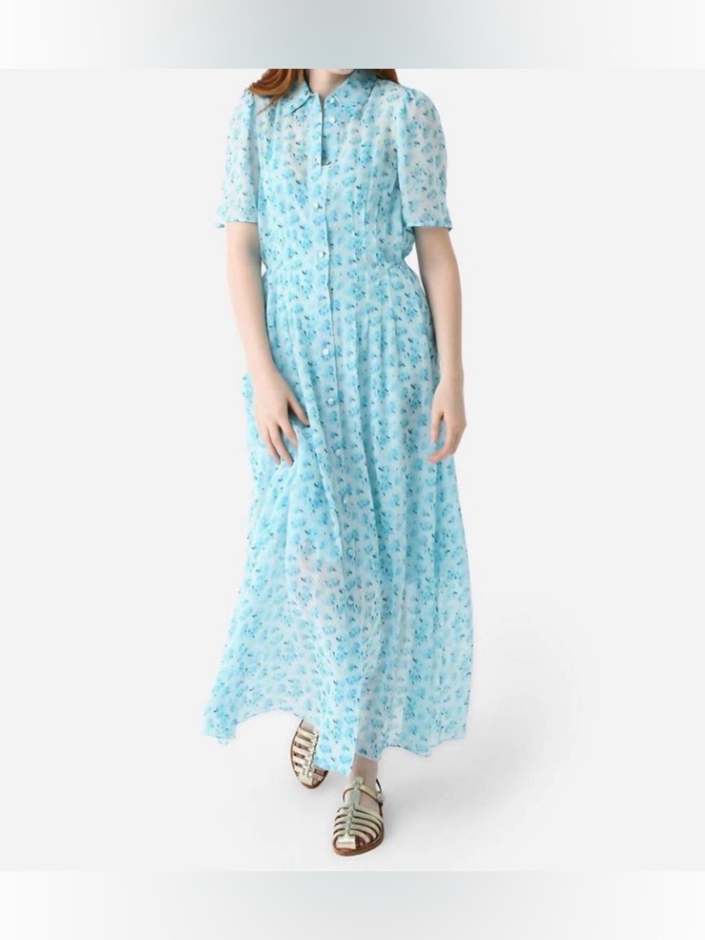 Lee Mathews Blue Floral Mia Dress